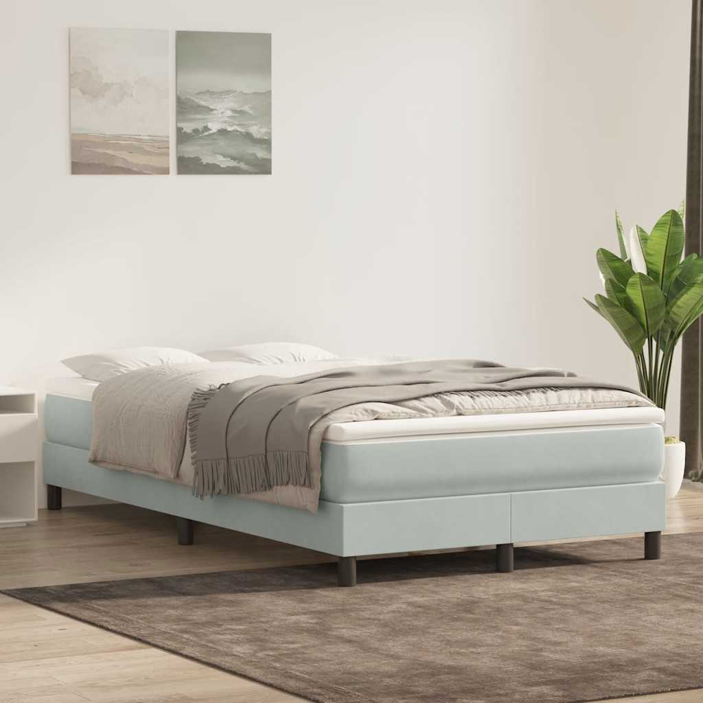 Boxspringbett Mit Matratze Samt Hellgrau