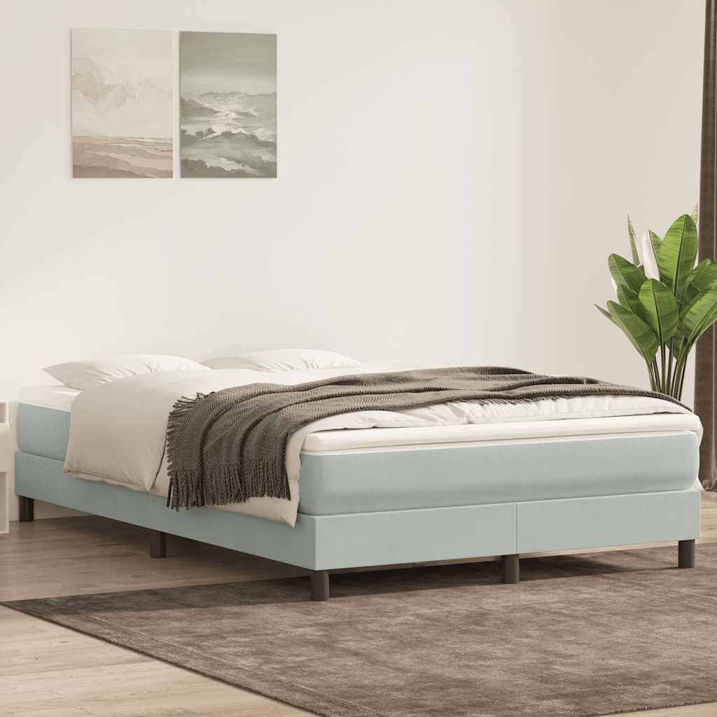 Boxspringbett Mit Matratze Samt Hellgrau