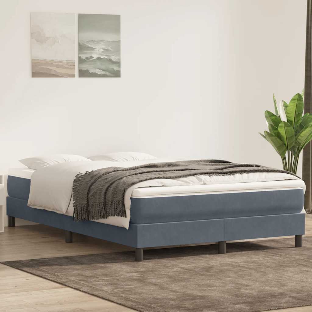 Boxspringbett Mit Matratze Samt Dunkelgrau