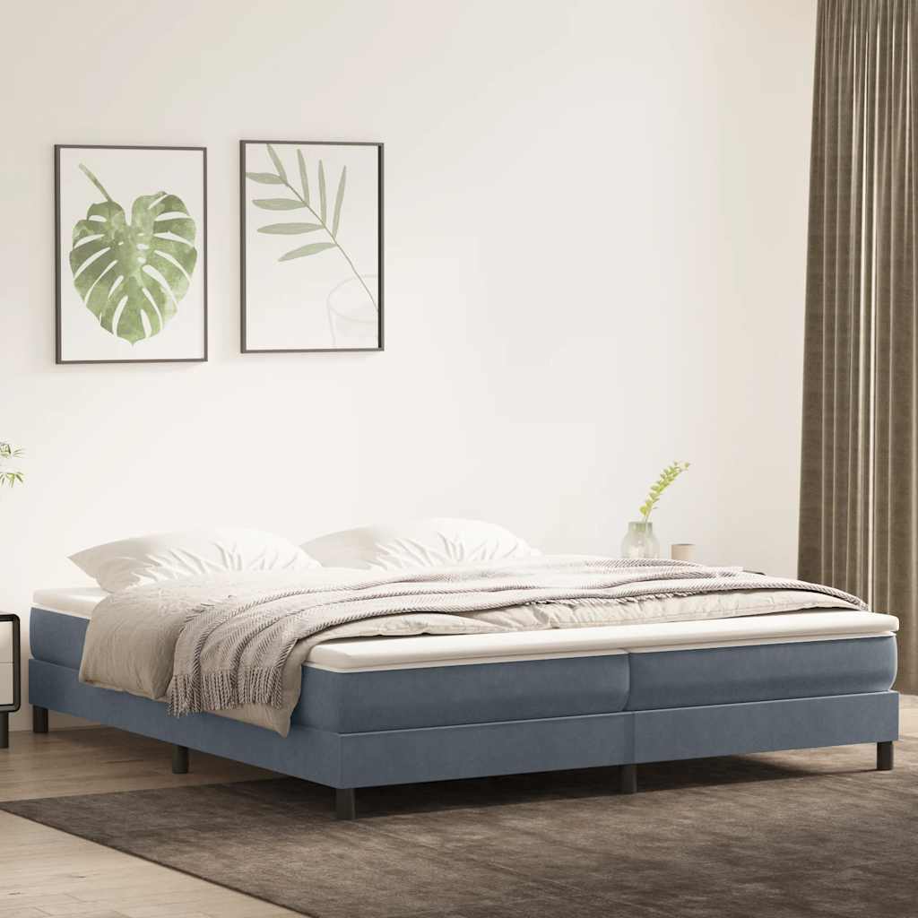 Boxspringbett Mit Matratze Samt Dunkelgrau