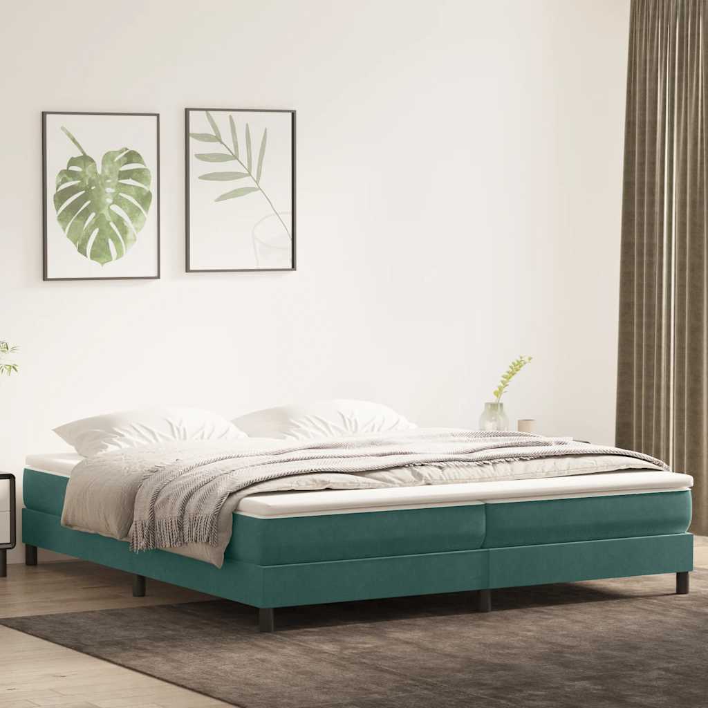 Boxspringbett Mit Matratze Samt Dunkelgrün
