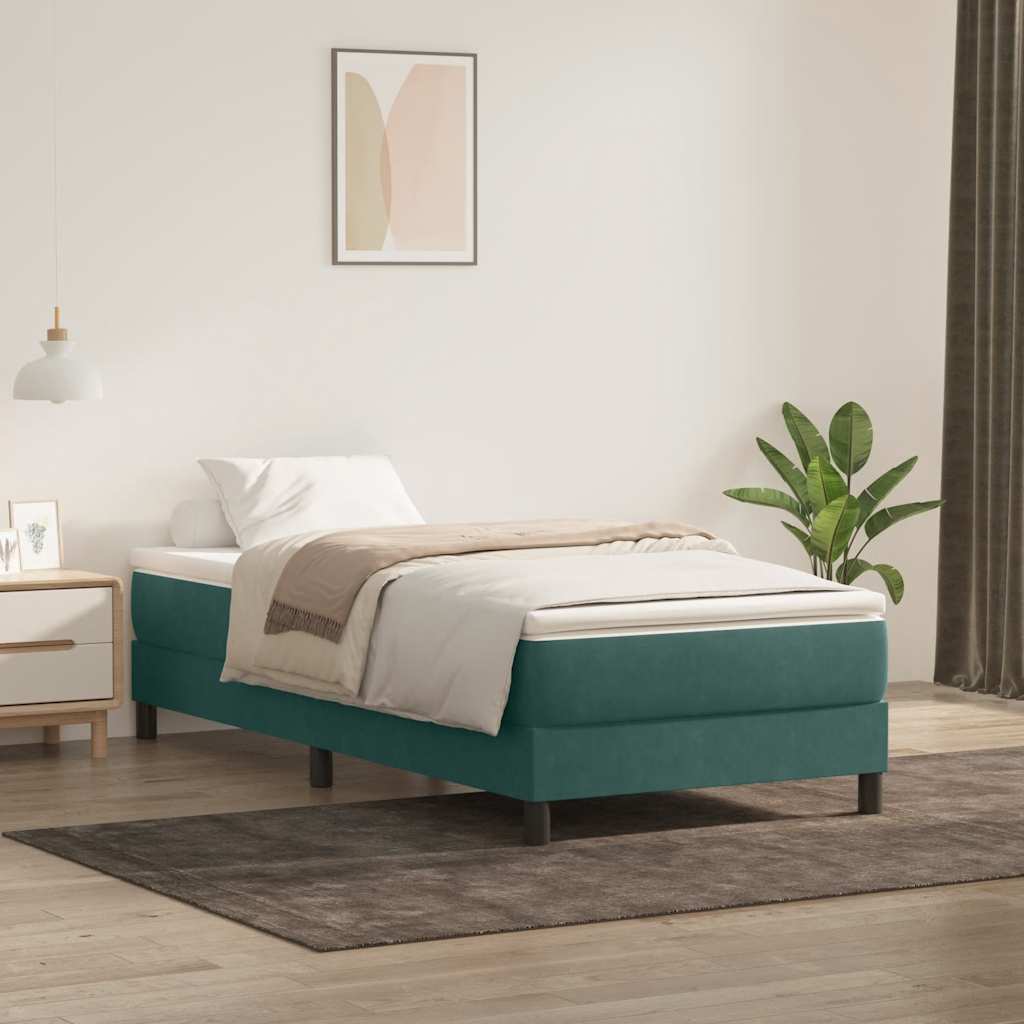 Boxspringbett Mit Matratze Samt Dunkelgrün