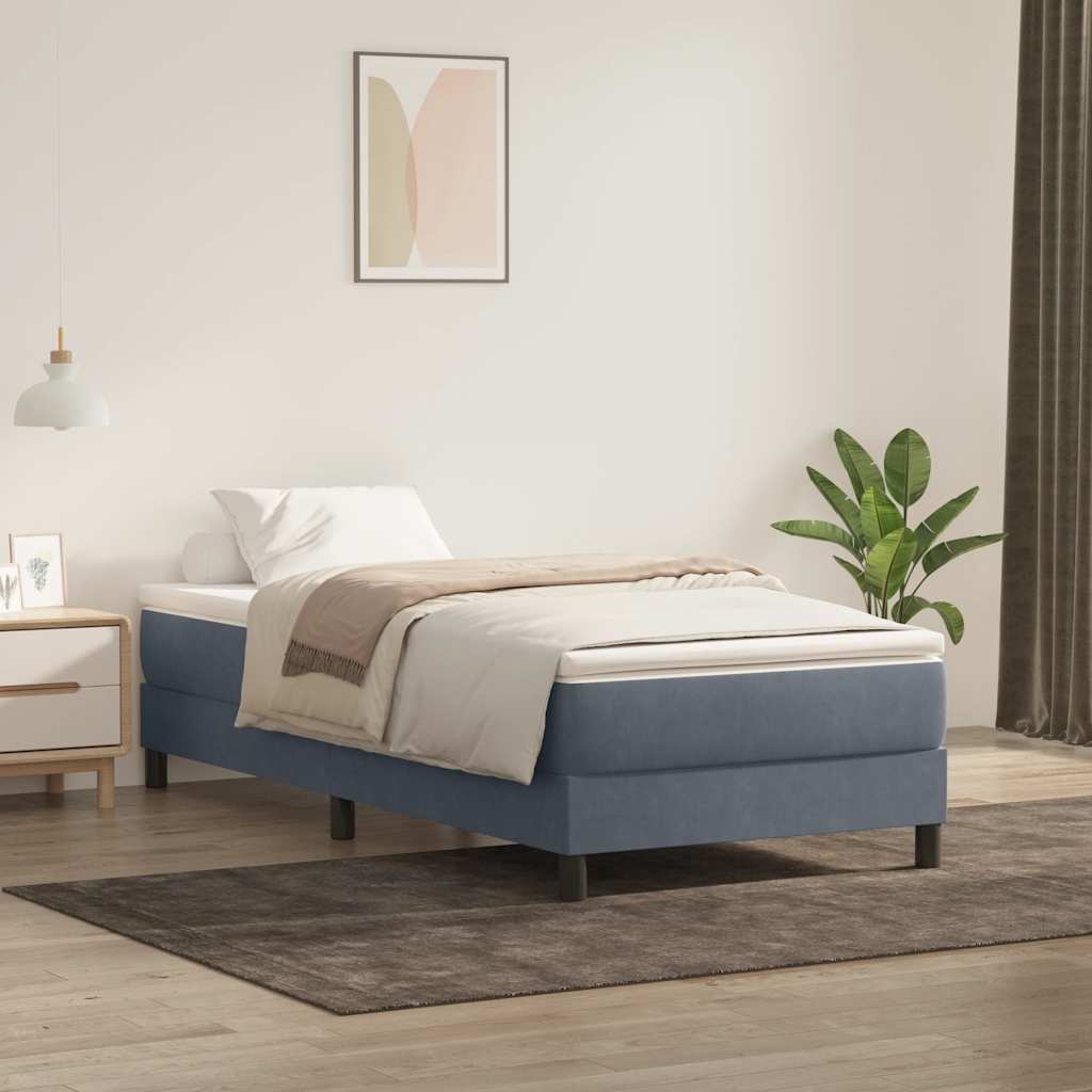 Boxspringbett Mit Matratze Samt Dunkelgrau