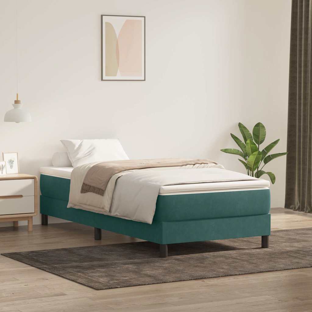 Boxspringbett Mit Matratze Samt Dunkelgrün