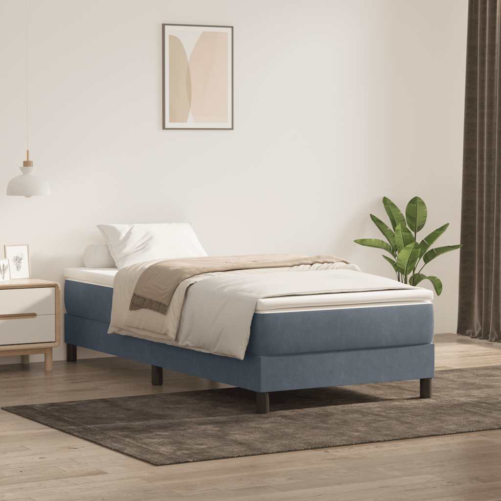 Boxspringbett Mit Matratze Samt Dunkelgrau