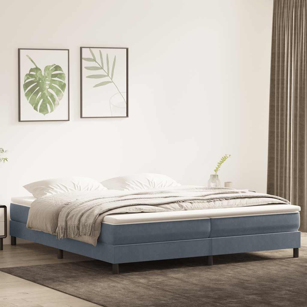 Boxspringbett Mit Matratze Samt Dunkelgrau