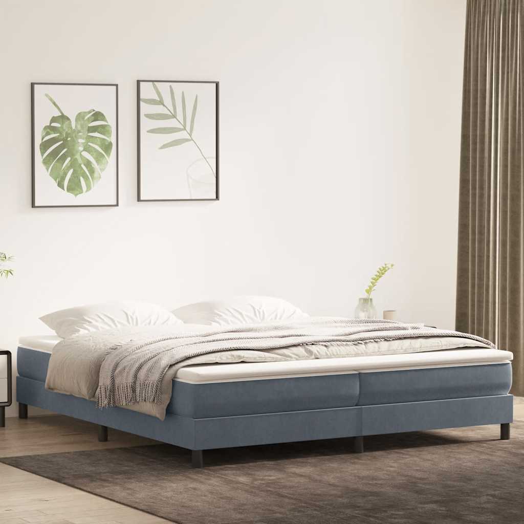 Boxspringbett Mit Matratze Samt Dunkelgrau