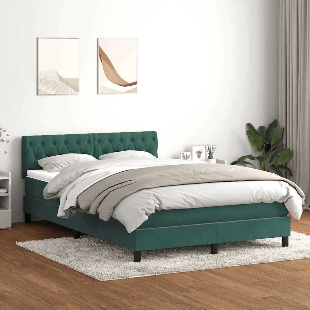 Boxspringbett Mit Matratze Samt Dunkelgrün