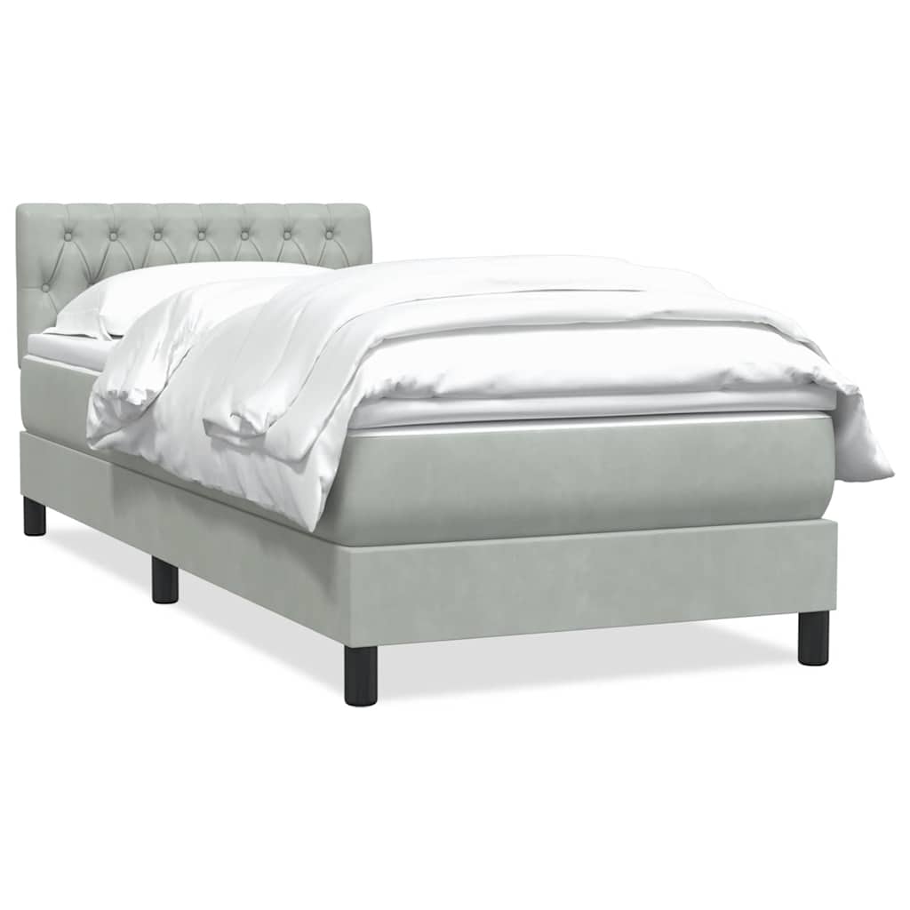 Boxspringbett Mit Matratze Samt Hellgrau