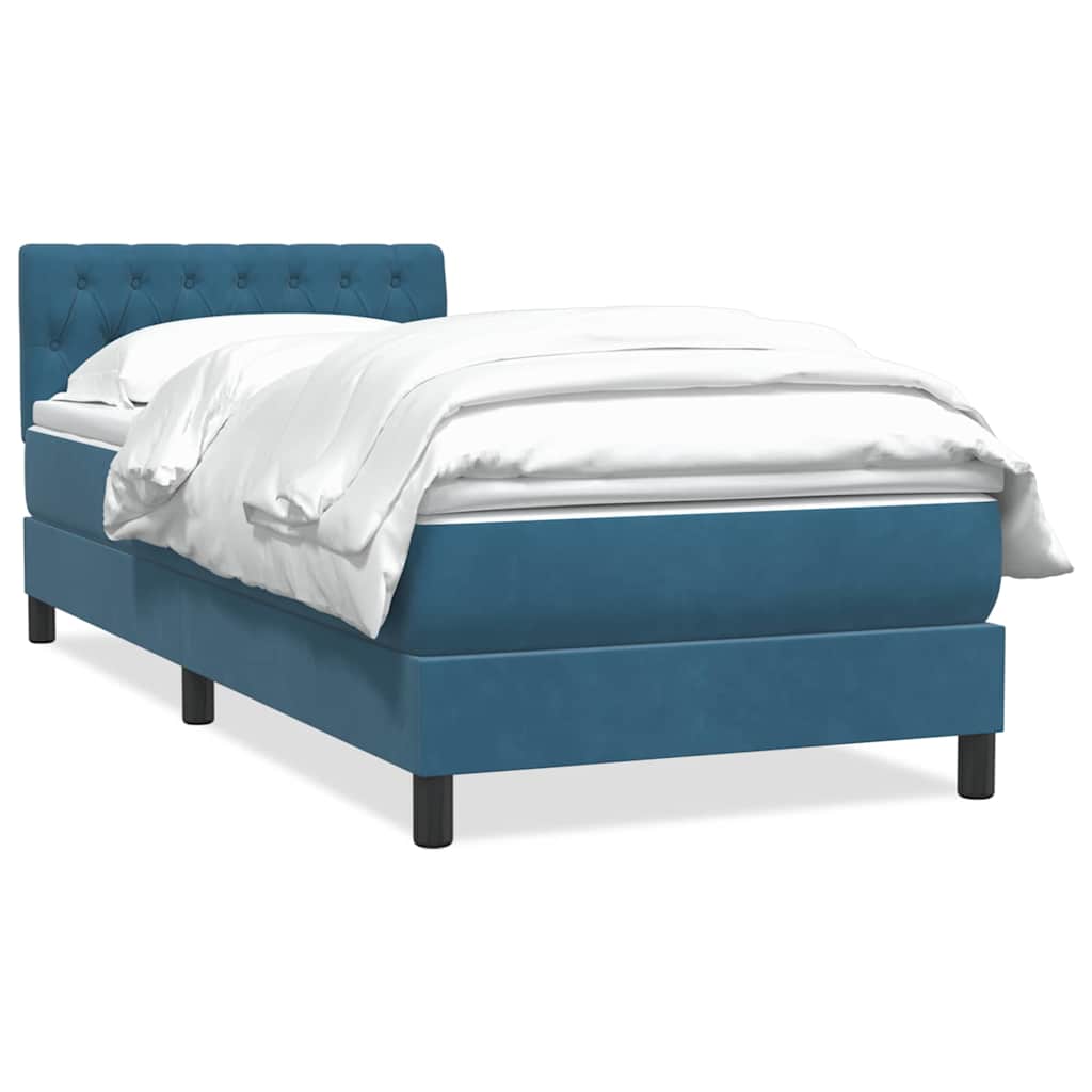 Boxspringbett Mit Matratze Samt Dunkelblau