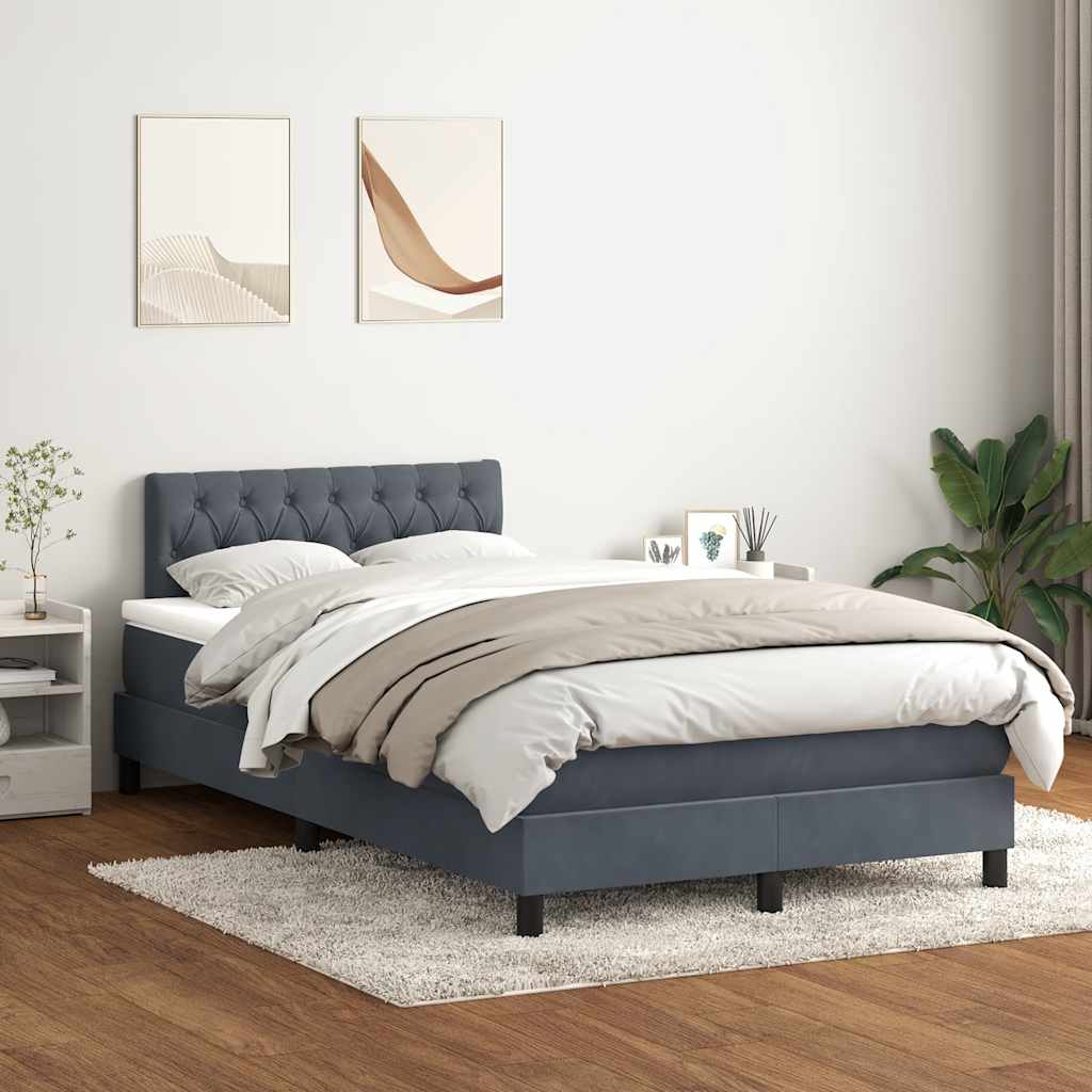 Boxspringbett Mit Matratze Samt Dunkelgrau
