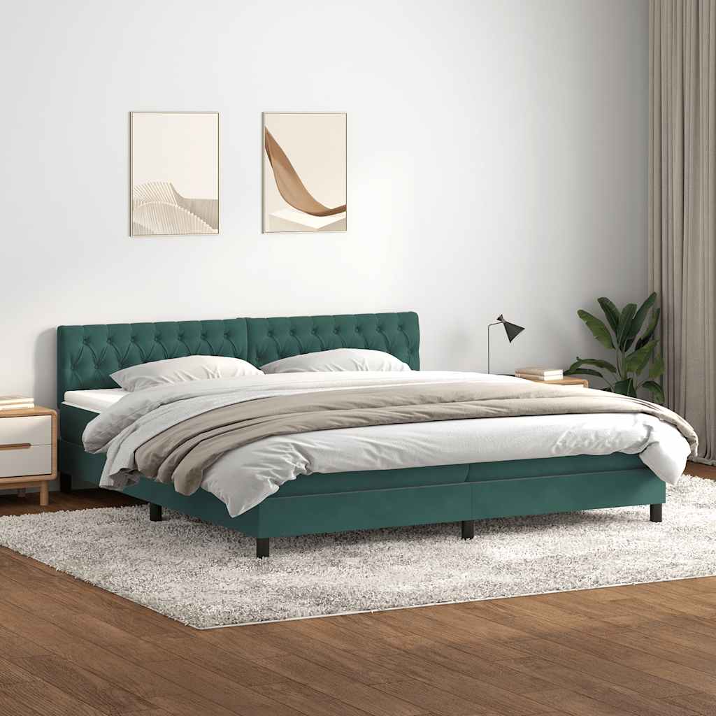 Boxspringbett Mit Matratze Samt Dunkelgrün