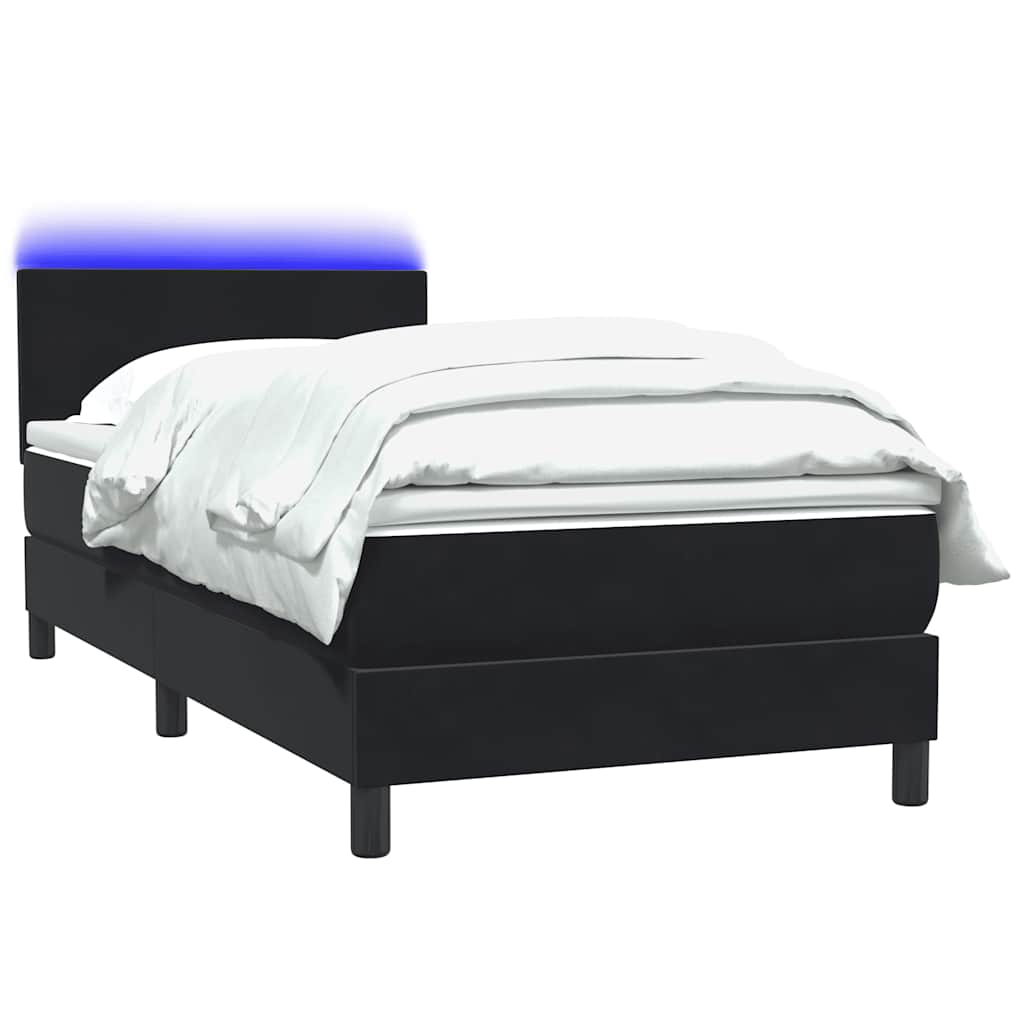 Boxspringbett Mit Matratze & Led Samt Schwarz