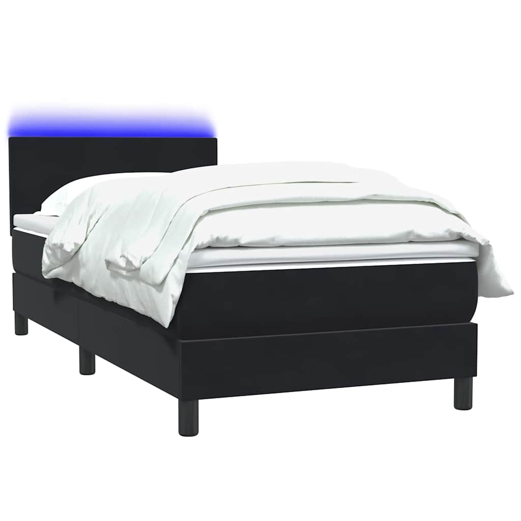 Boxspringbett Mit Matratze & Led Samt Schwarz