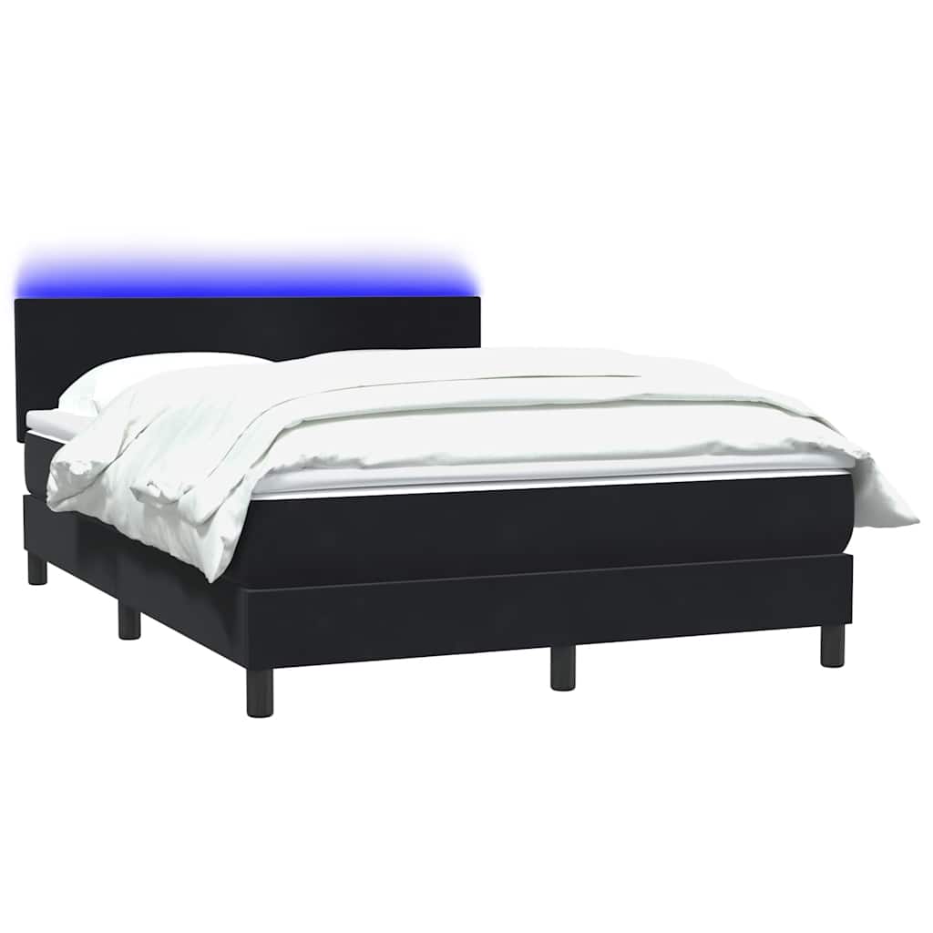 Boxspringbett Mit Matratze & Led Samt Schwarz