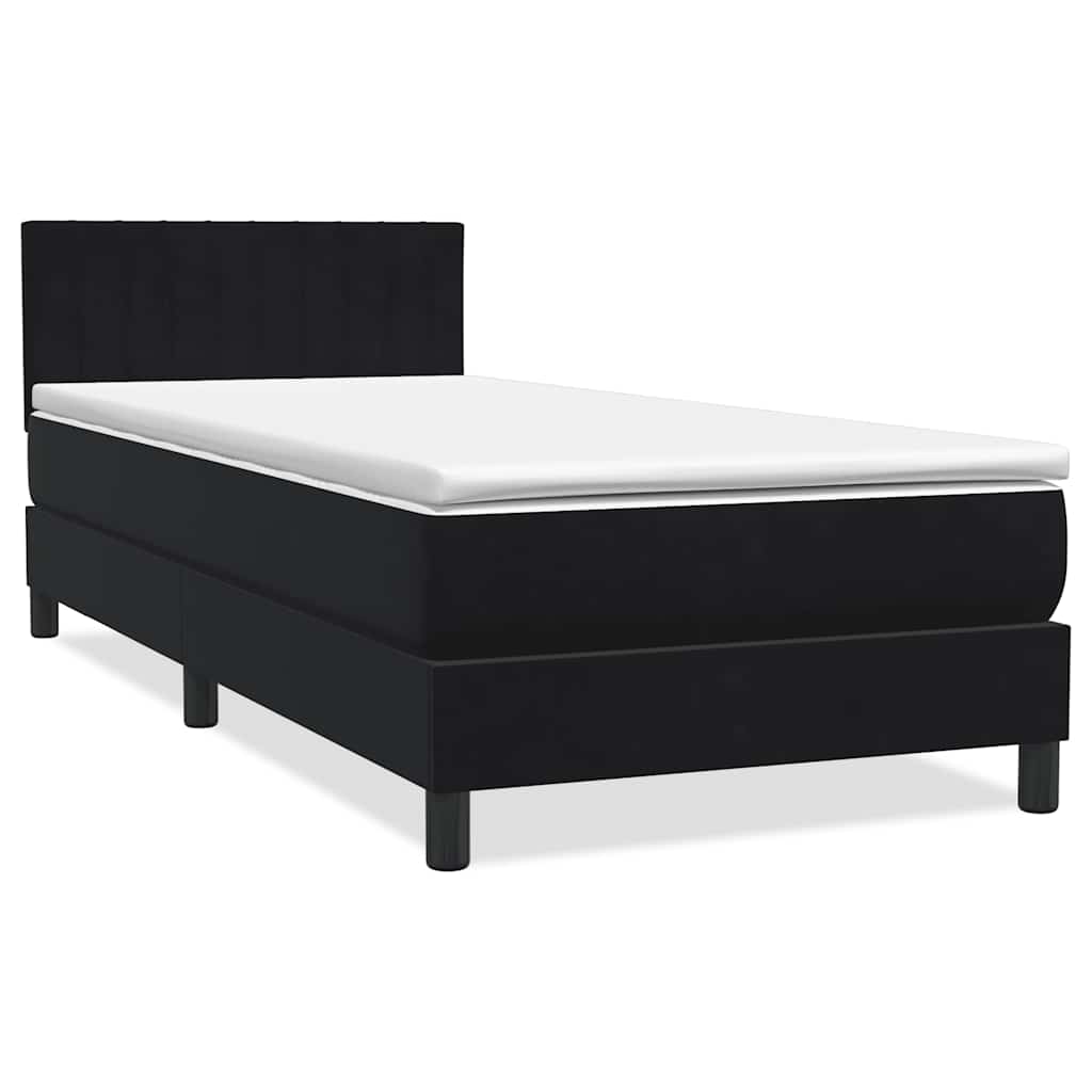 Boxspringbett Mit Matratze & Led Samt Schwarz