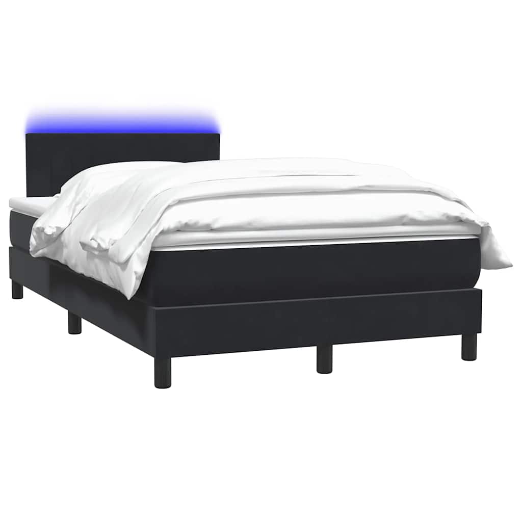 Boxspringbett Mit Matratze & Led Samt Schwarz