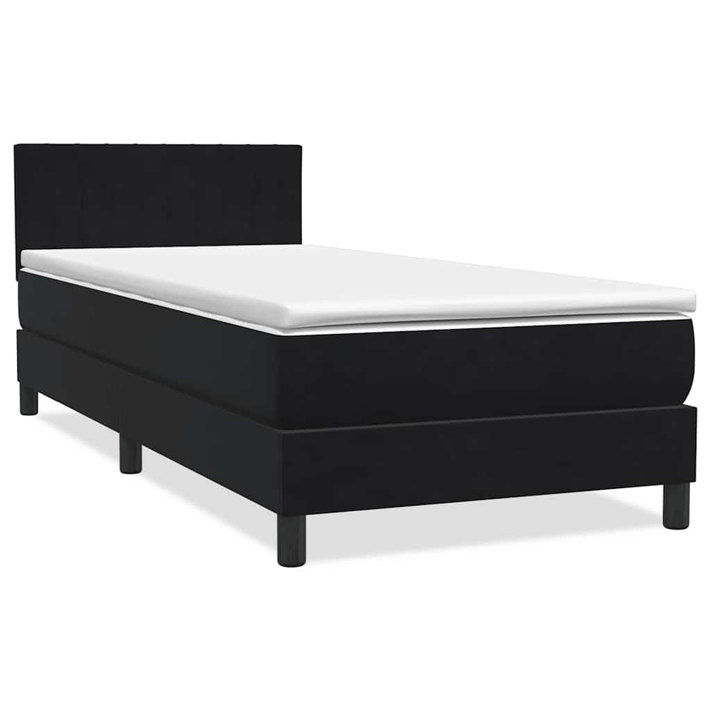 Boxspringbett Mit Matratze & Led Samt Schwarz