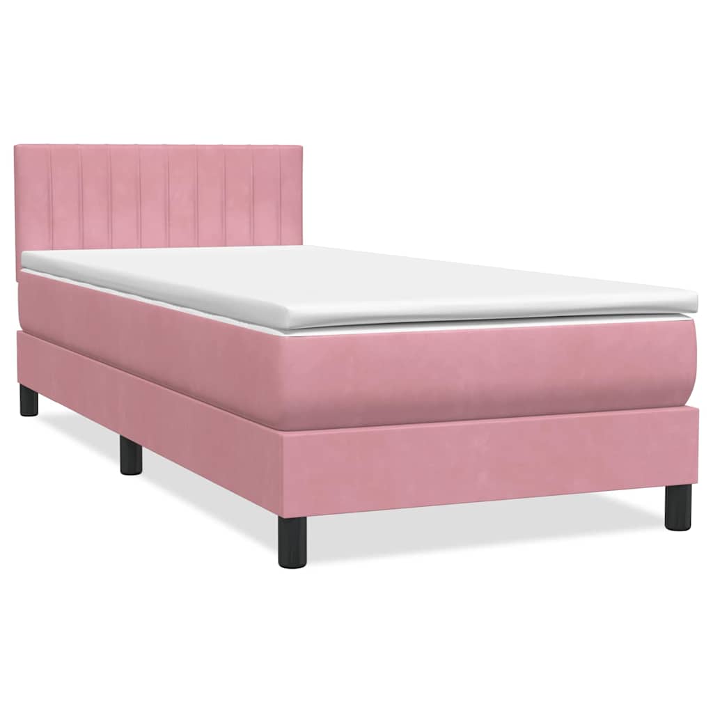 Boxspringbett Mit Matratze & Led Samt Rosa