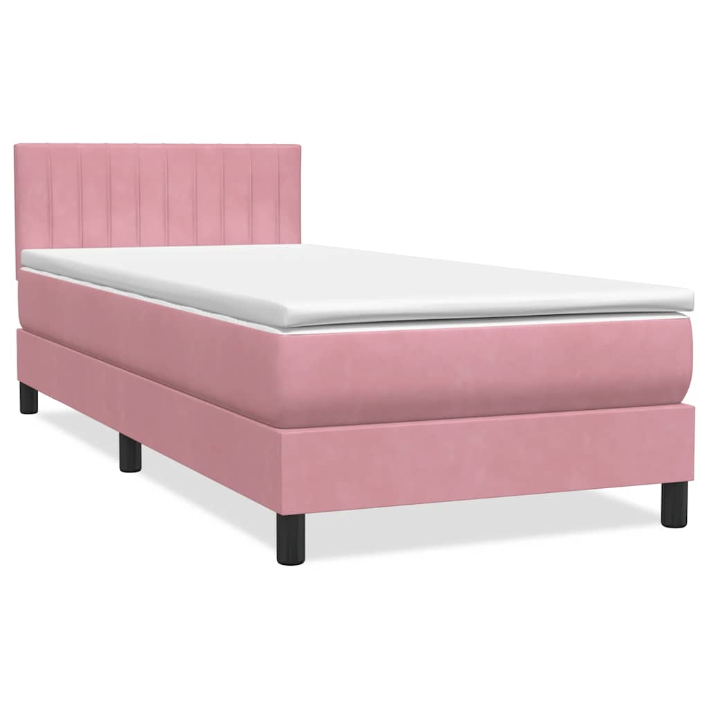 Boxspringbett Mit Matratze & Led Samt Rosa