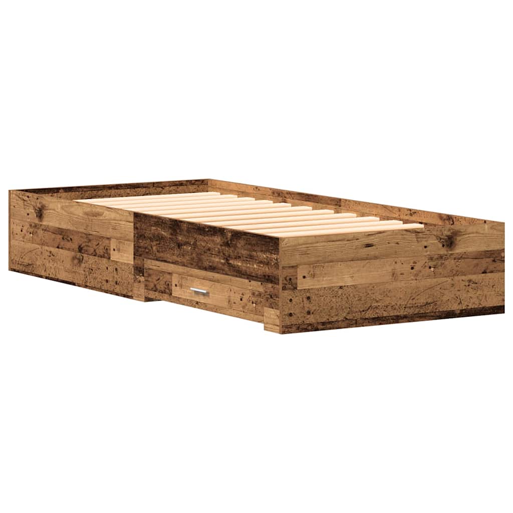 Bettgestell Mit Schubladen Holzwerkstoff Altholz
