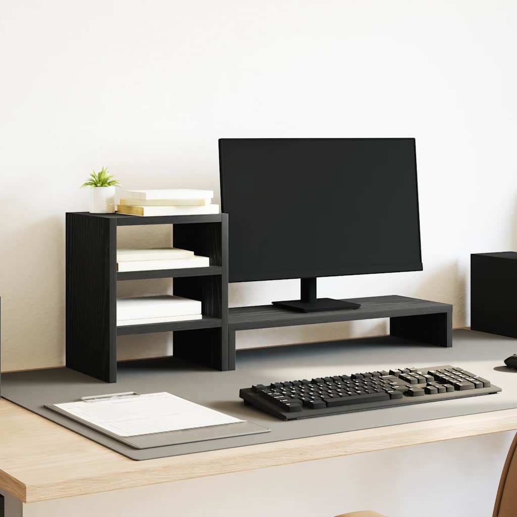 Monitorständer Mit Schreibtisch-Organizer Braun Eichen-Optik