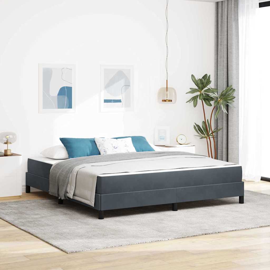 Boxspringbett Mit Matratze Samt Dunkelgrau