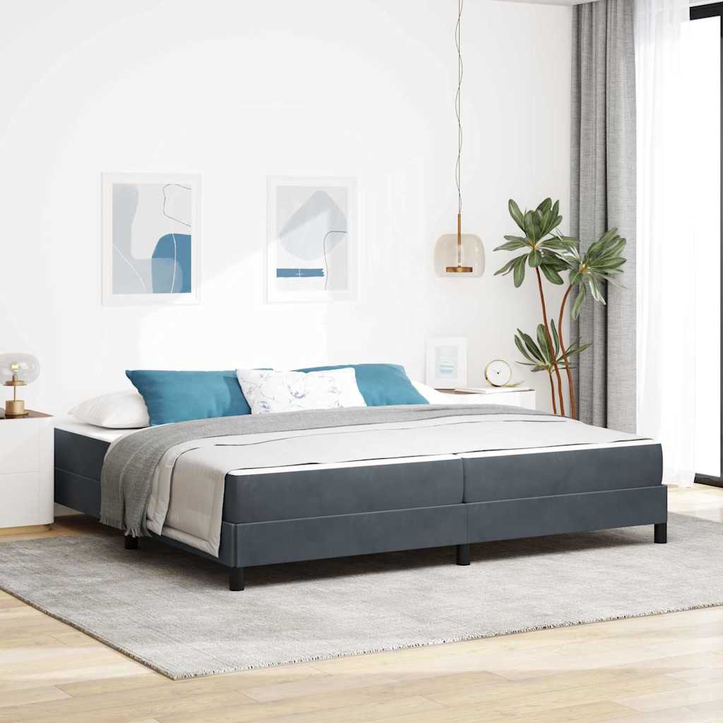 Boxspringbett Mit Matratze Samt Dunkelgrau
