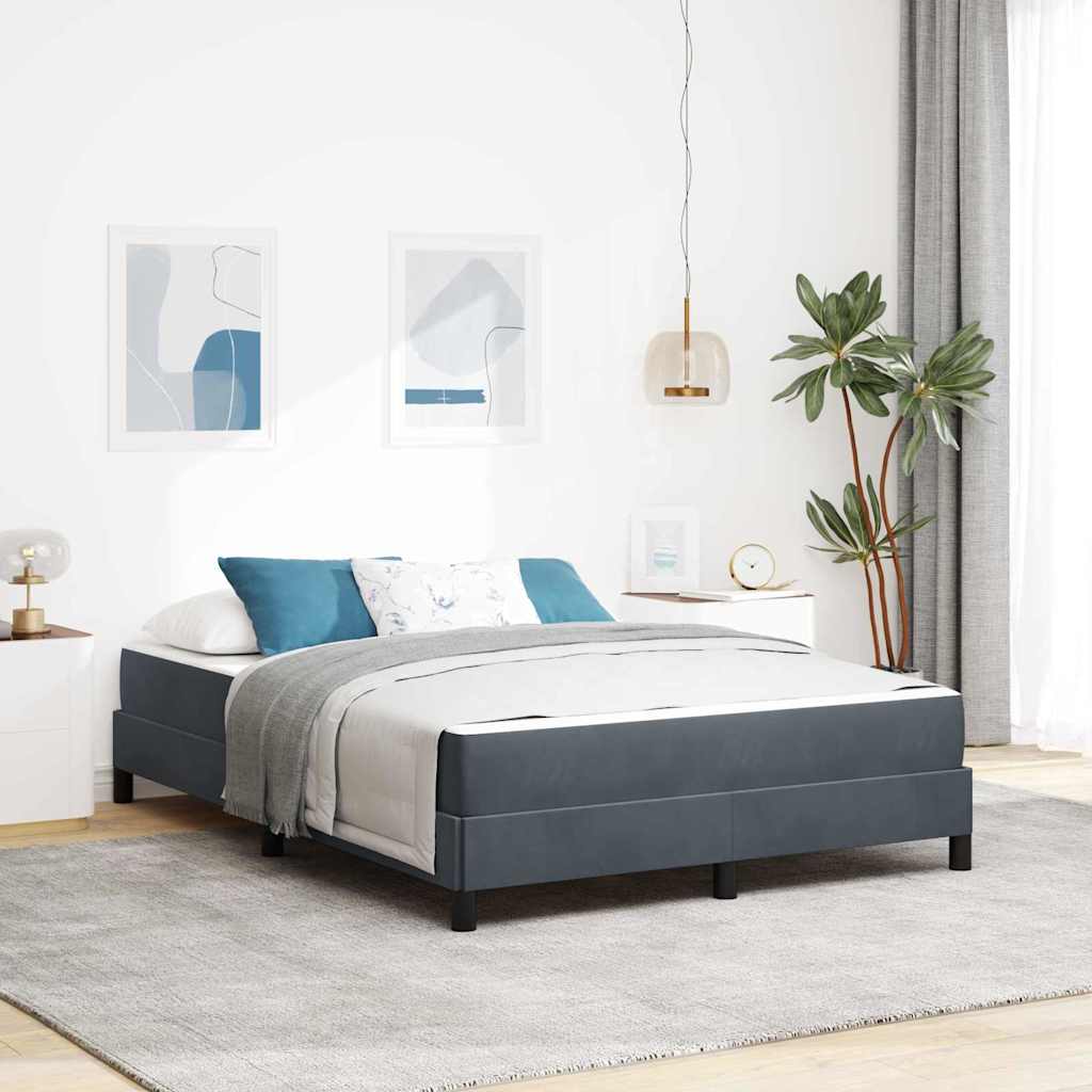 Boxspringbett Mit Matratze Samt Dunkelgrau