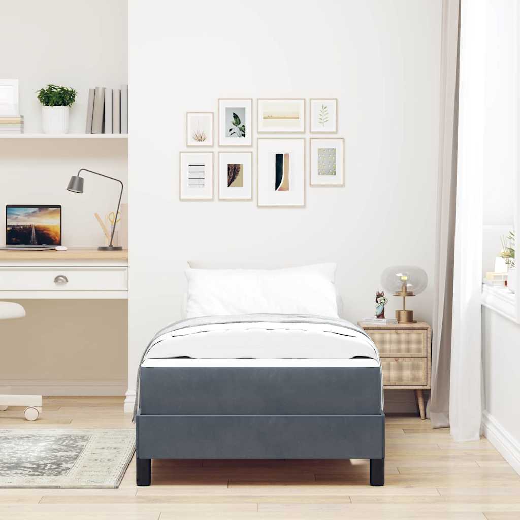 Boxspringbett Mit Matratze Samt Dunkelgrau