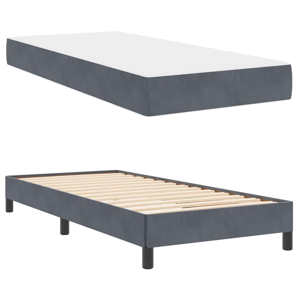 Boxspringbett Mit Matratze Samt Dunkelgrau