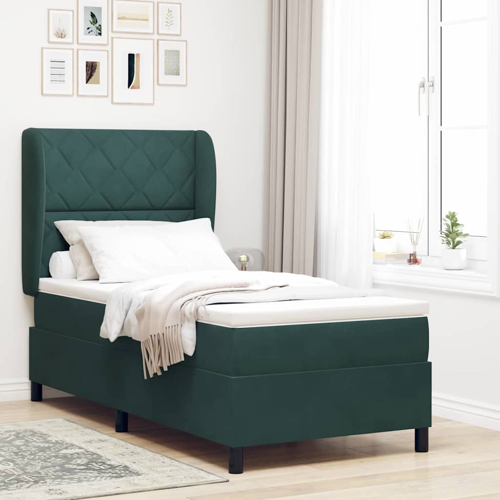 Boxspringbett Mit Matratze Samt Dunkelgrün