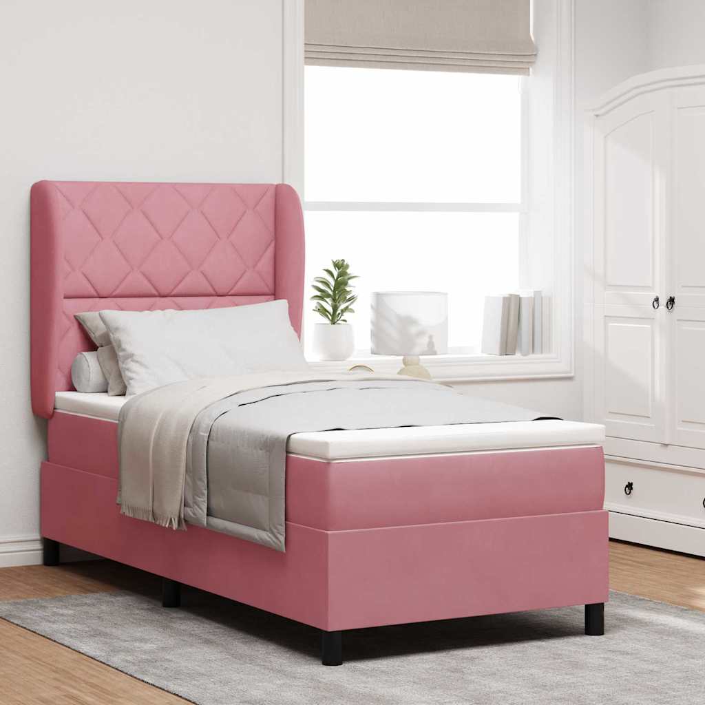 Boxspringbett Mit Matratze Samt Rosa
