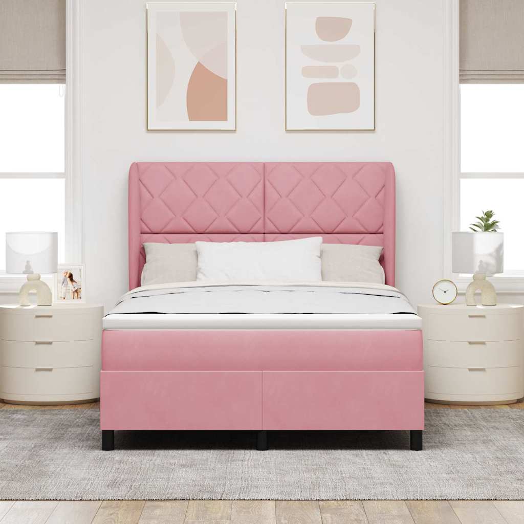 Boxspringbett Mit Matratze Samt Rosa