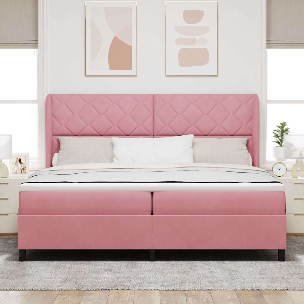 Boxspringbett Mit Matratze Samt Rosa