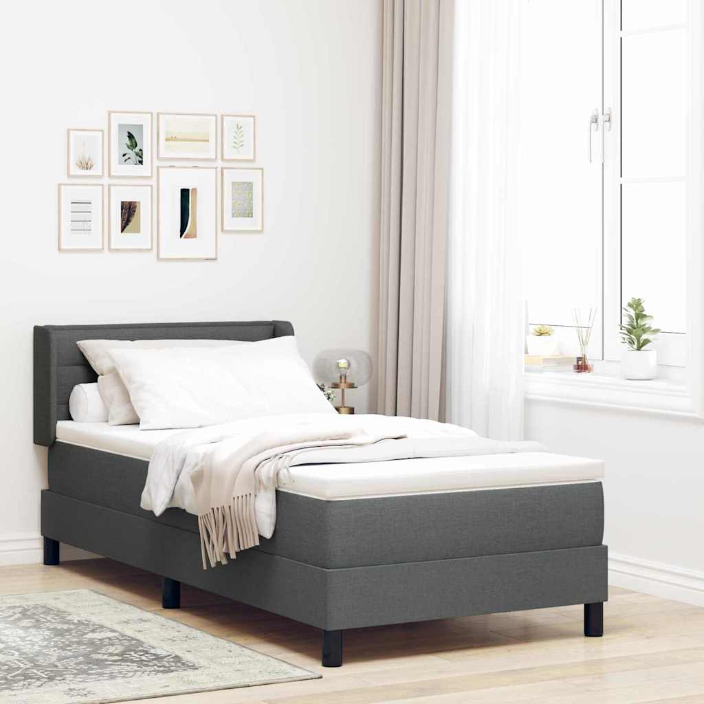 Boxspringbett Mit Matratze Stoff Dunkelgrau