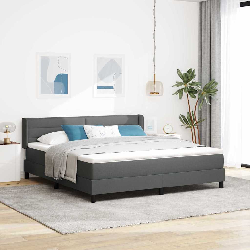 Boxspringbett Mit Matratze Stoff Dunkelgrau