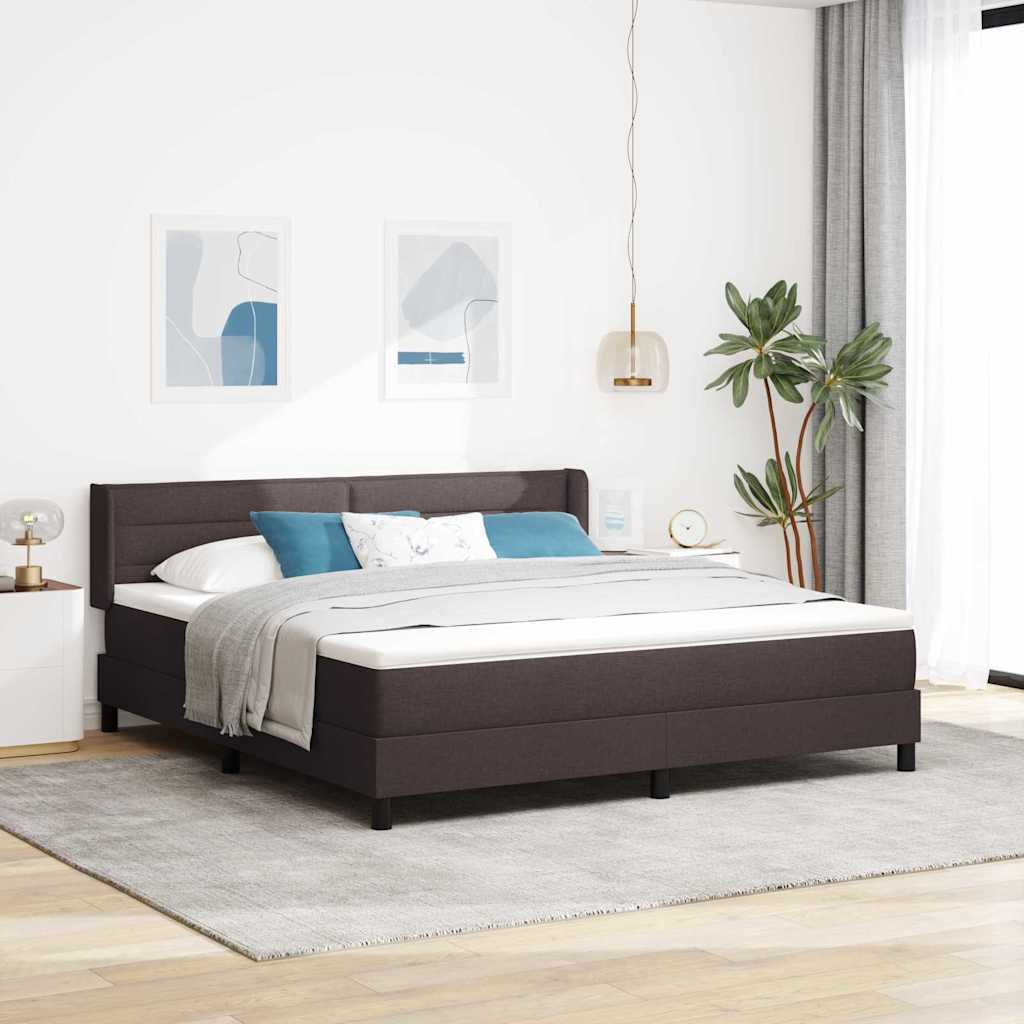 Boxspringbett Mit Matratze Stoff Dunkelbraun