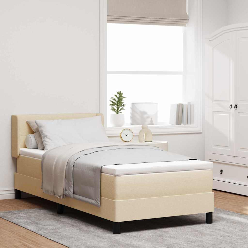 Boxspringbett Mit Matratze Stoff Creme