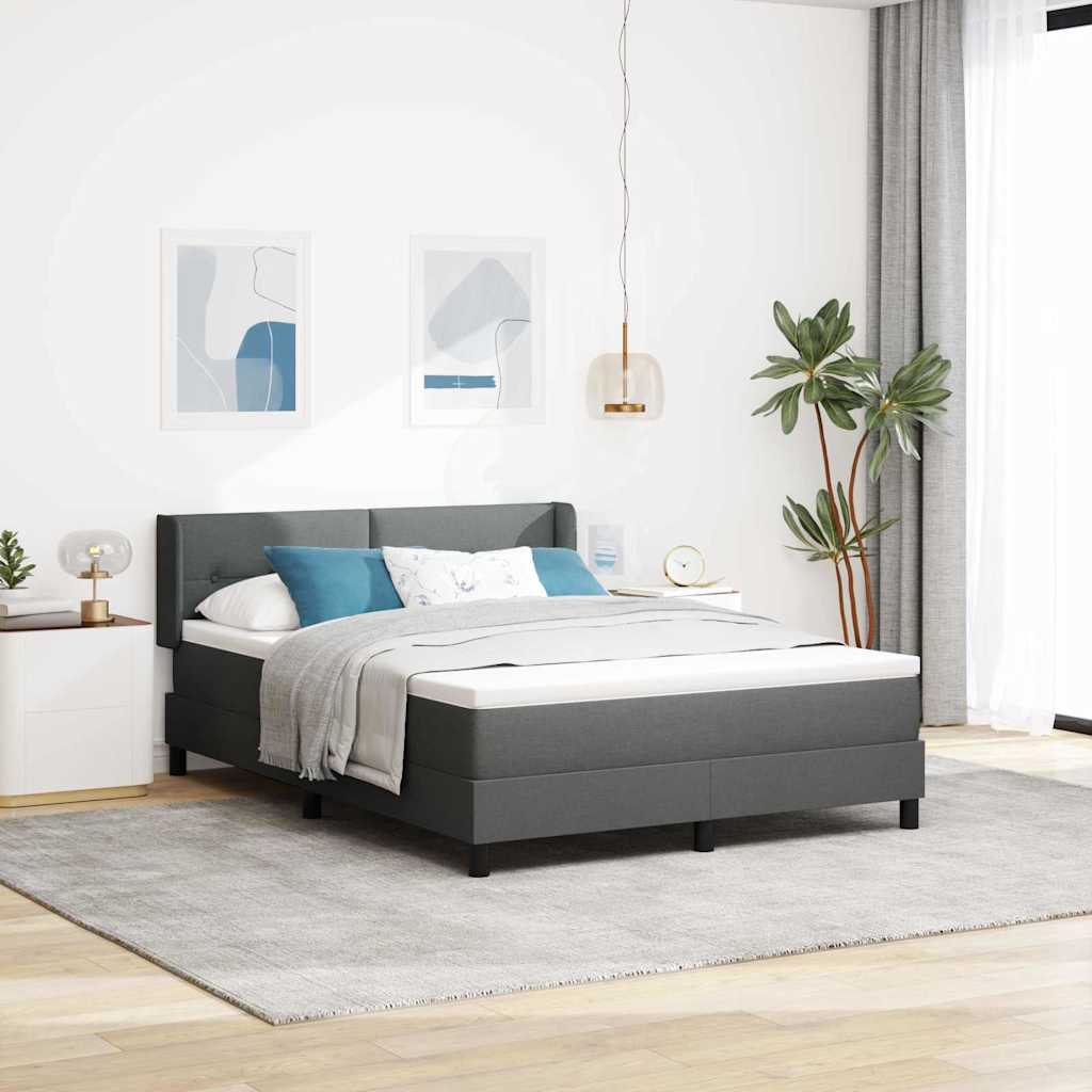 Boxspringbett Mit Matratze Stoff Dunkelgrau