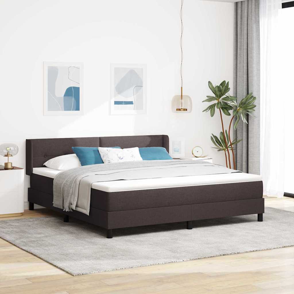 Boxspringbett Mit Matratze Stoff Dunkelbraun