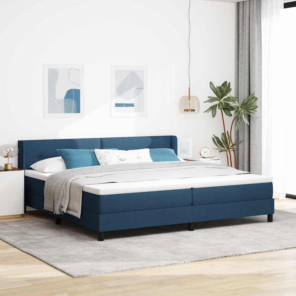 Boxspringbett Mit Matratze Stoff Blau