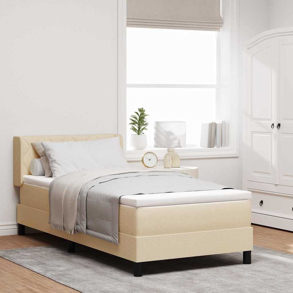 Boxspringbett Mit Matratze Stoff Creme