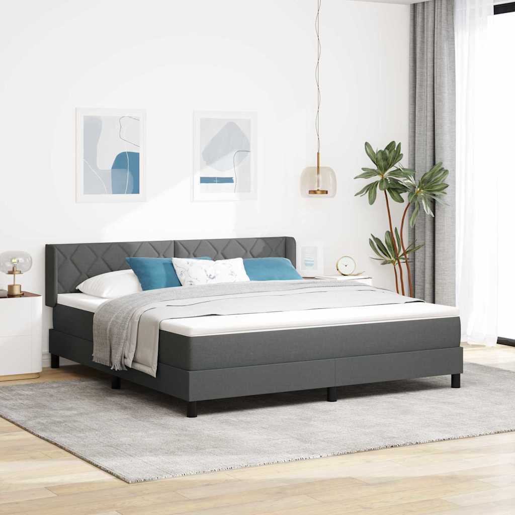 Boxspringbett Mit Matratze Stoff Dunkelgrau