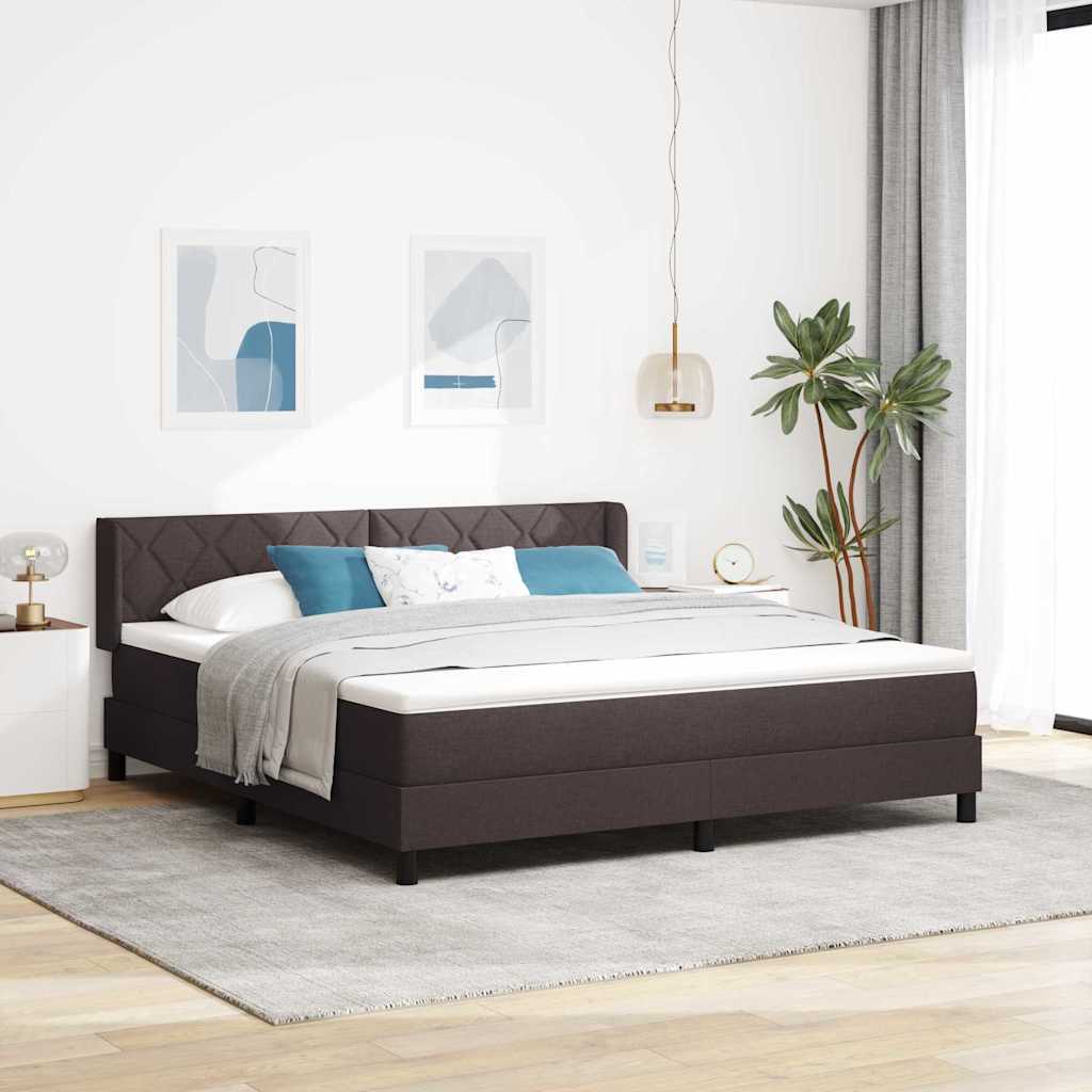 Boxspringbett Mit Matratze Stoff Dunkelbraun