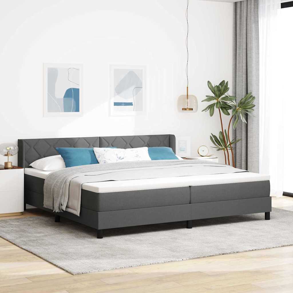 Boxspringbett Mit Matratze Stoff Dunkelgrau