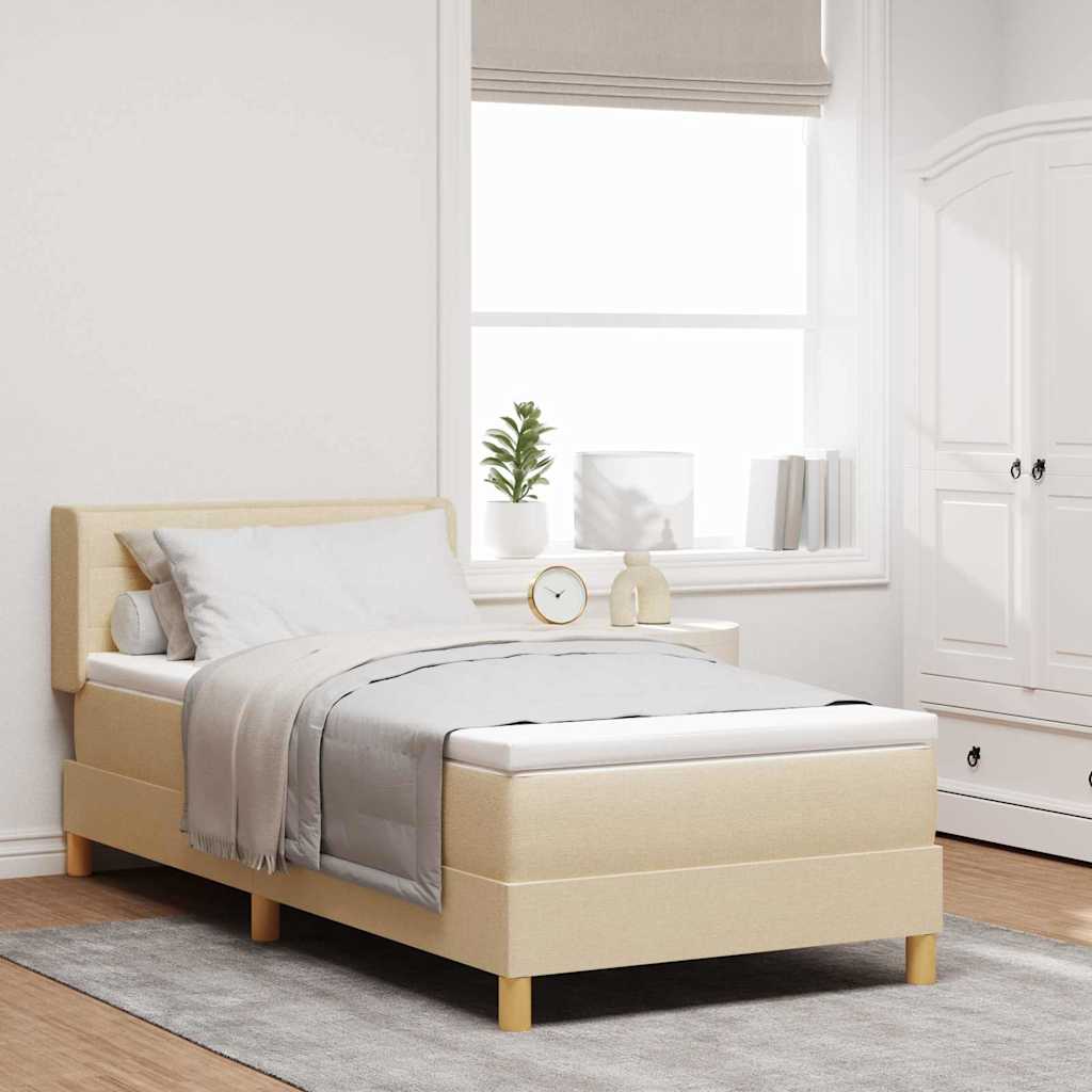Boxspringbett Mit Matratze Stoff Creme