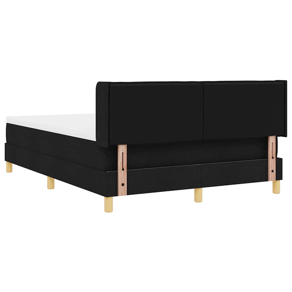 Boxspringbett Mit Matratze Schwarz 140 X 190 Cm Stoff Dunkelgrau