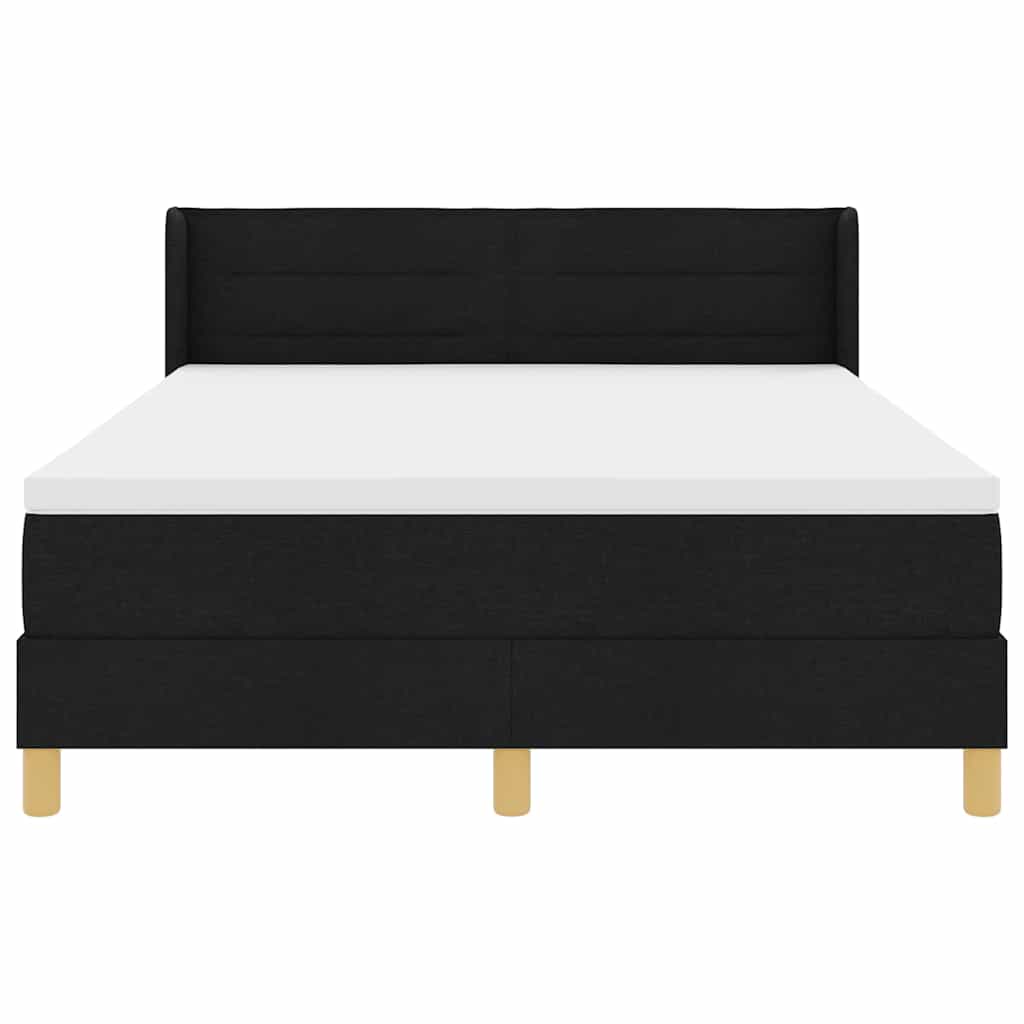 Boxspringbett Mit Matratze Schwarz 140 X 190 Cm Stoff Dunkelgrau