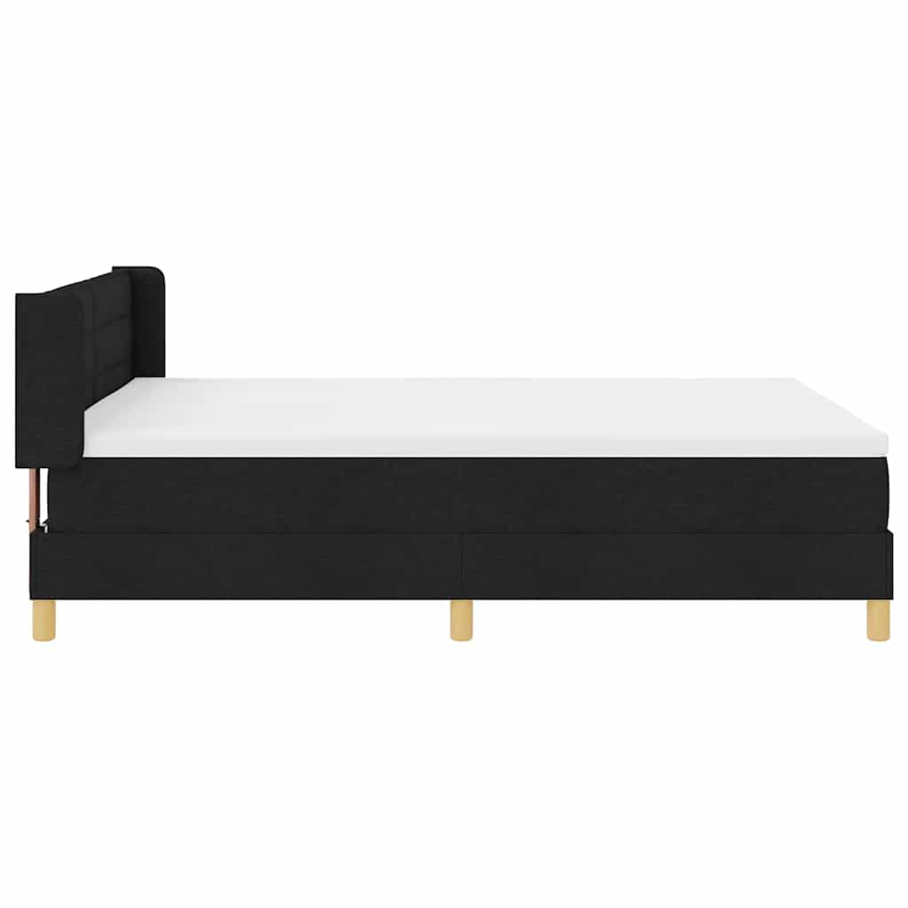Boxspringbett Mit Matratze Schwarz 140 X 190 Cm Stoff Dunkelgrau